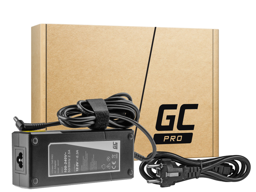 Green Cell PRO polnilec / AC Adapter 19V 6.3A 120W za Asus G56 G60 K73 K73S K73SD K73SV F750 X750 MSI GE70 GT780 (AD22P)