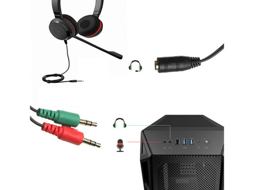Adapter za slušalke 2 to 1, 3,5mm, 15 cm, Ewent EC1642