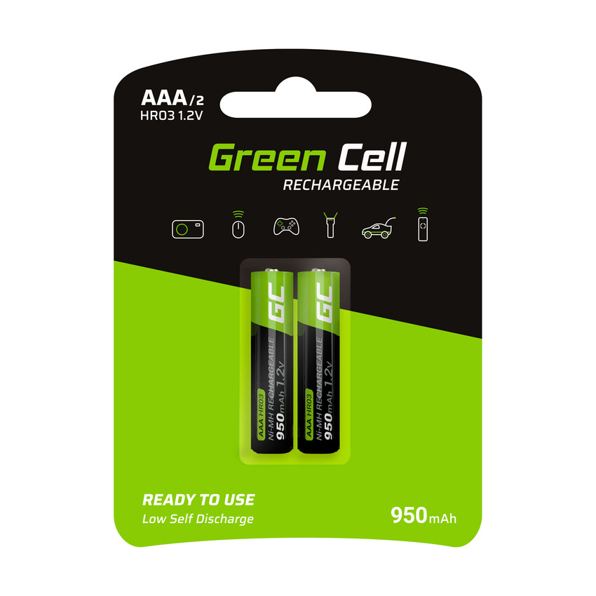 Green Cell Rechargeable baterijas 2x AAA HR03 950mAh (GR07)