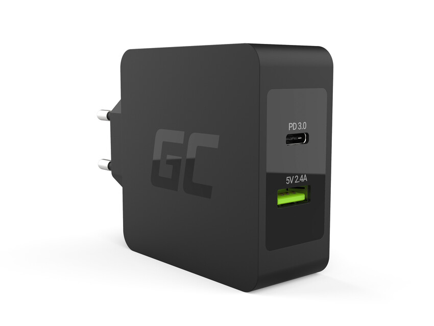 Green Cell polnilec USB-C 45W PD with kabel USB-C and extra USB port za Asus ZenBook, HP Spectre, HP Envy x2 in druge (CHAR10)
