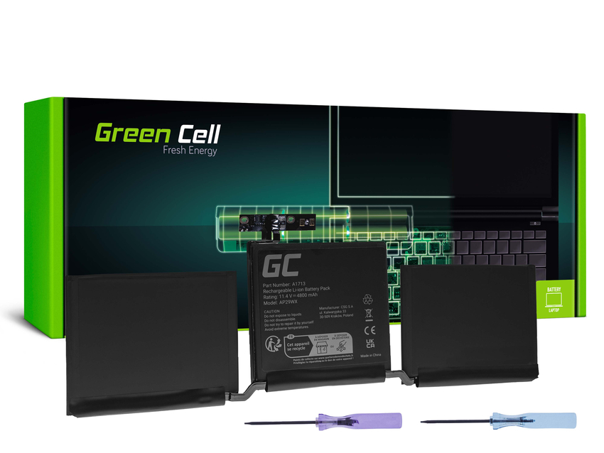 Green Cell baterija A1713 za Apple MacBook Pro 13 A1708 (2016, 2017) (AP29WX)