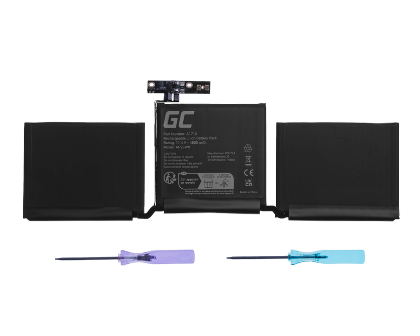 Green Cell baterija A1713 za Apple MacBook Pro 13 A1708 (2016, 2017) (AP29WX)
