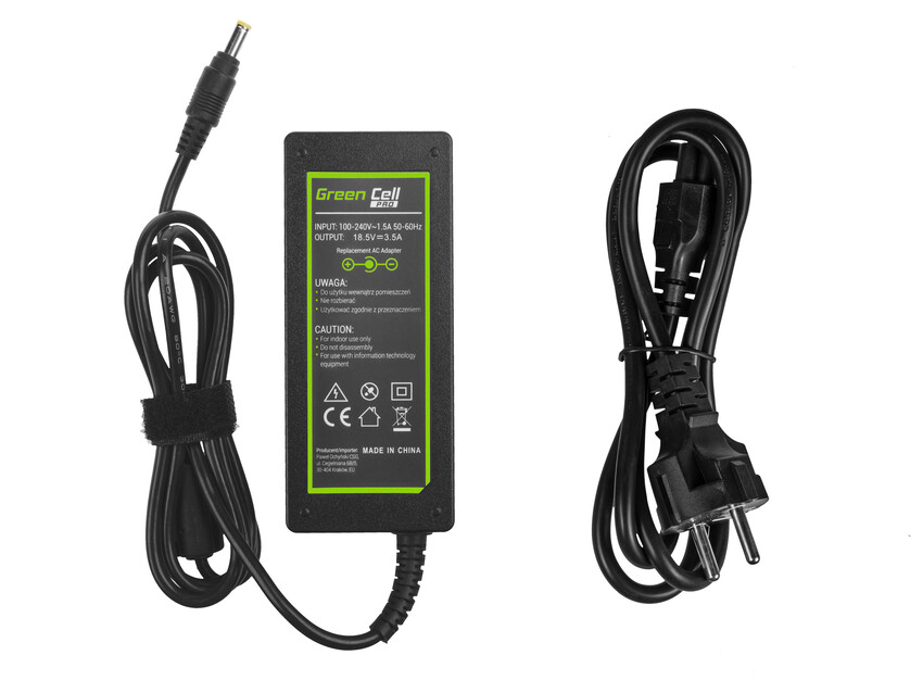 Green Cell PRO polnilec / AC Adapter 18.5V 3.5A 65W za HP Pavilion DV2000 DV6000 DV8000 Compaq 6730b 6735b nc6120 nc6220 nx6110 (AD11P)