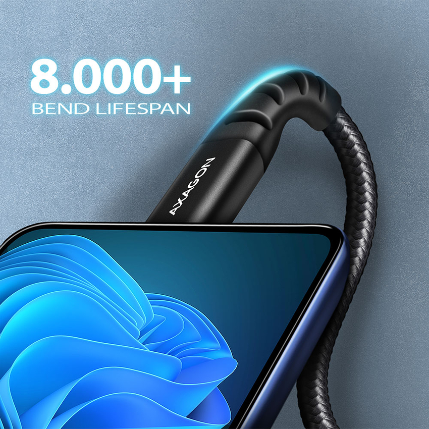 Kabel AXAGON BUCM-AM20AB USB-C - USB-A Kabel  2M