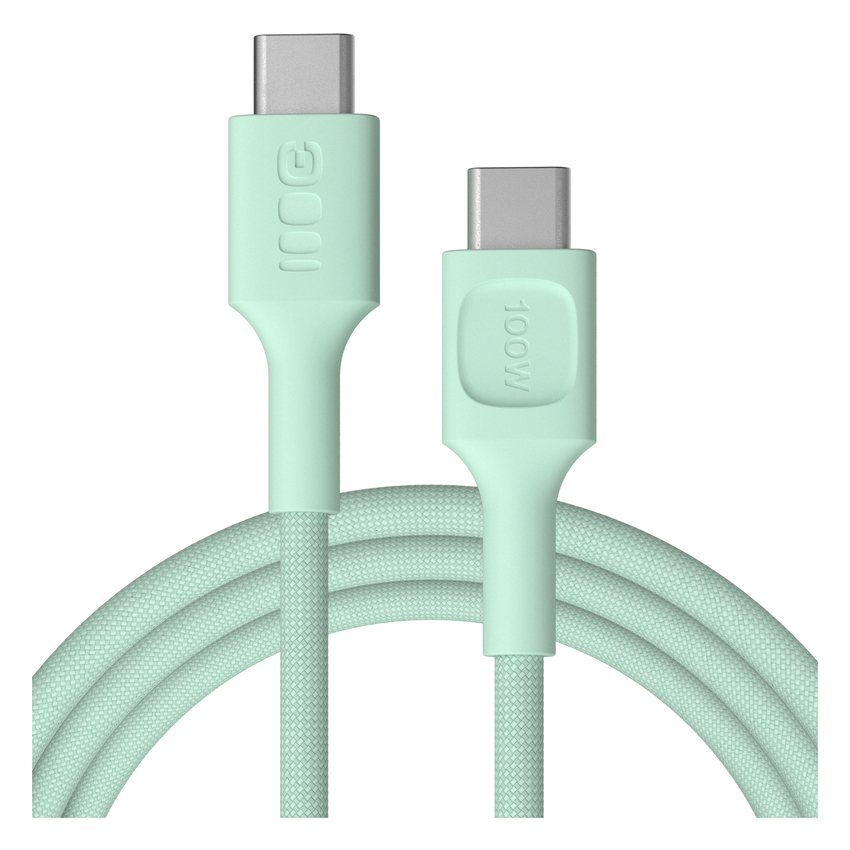 USB-C kabel 2m 100W Greencell PowerStream Fast Charging PD Mint Green (KABGC100PS200MG)