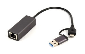 Adapter USB-C na mrežni konektor LAN, RJ45 (GIGA) Gembird A-USB3AC-LAN-01