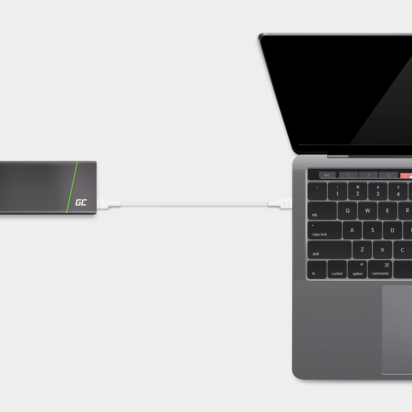 kabel bel USB-C Type C 2m Green Cell PowerStream s hitrim polnjenjem napajalni kabel 60W, Ultra Charge, Quick Charge 3.0 (KABGC29W)