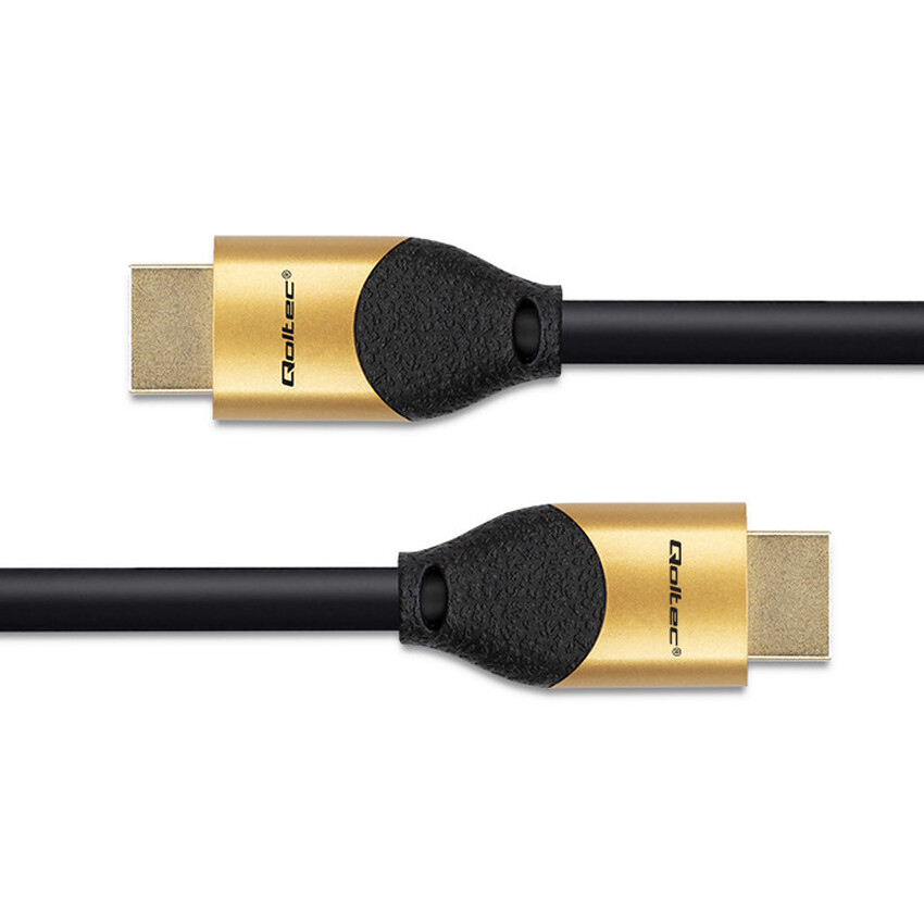 HDMI kabel Qoltec 50357 v2.1 8K | 60Hz | 26AWG | GOLD | 5m
