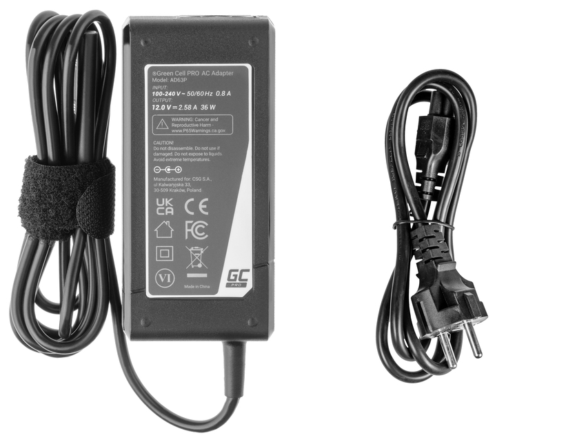 Green Cell PRO polnilec / AC Adapter 12V 2.58A 36W za Microsoft Surface Pro 3 i Pro 4 (AD63P)