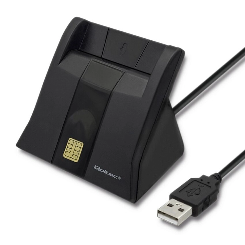 Qoltec SCR-0643 Smart chip ID card scanner | USB 2.0 | Plug&Play