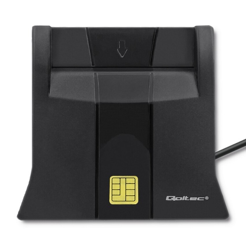 Qoltec SCR-0643 Smart chip ID card scanner | USB 2.0 | Plug&Play