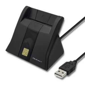 Qoltec SCR-0643 Smart chip ID card scanner | USB 2.0 | Plug&Play