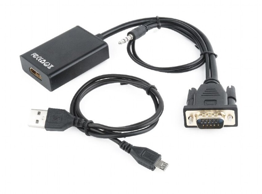 Gembird A-VGA-HDMI-01 video cable adapter 0.15 m HDMI Type A (Standard) VGA (D-SUB)