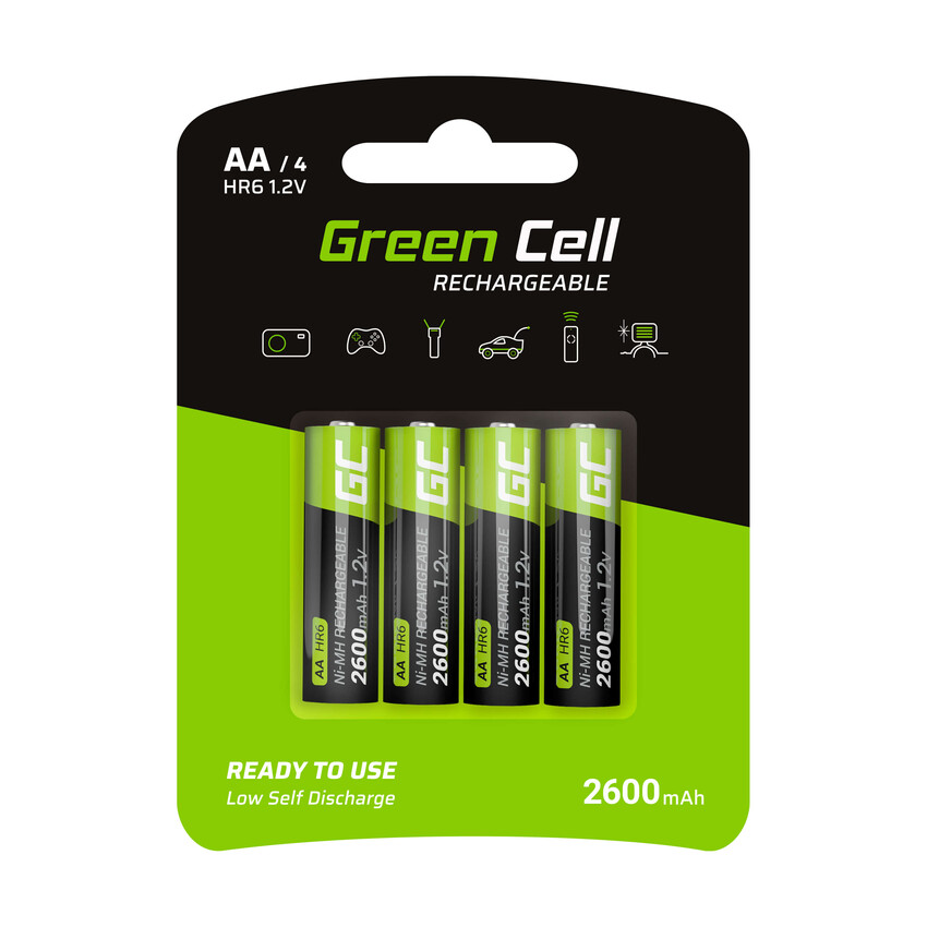 Green Cell Rechargeable baterijas 4x AA R6 2600mAh (GR01)