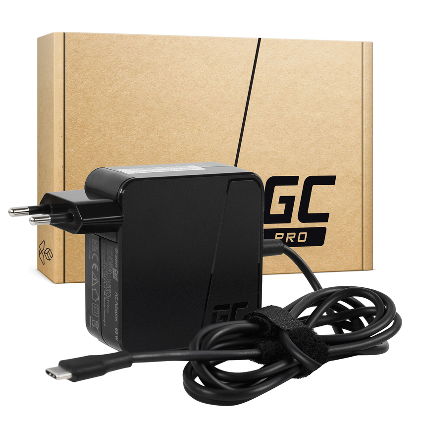 AC ADapter Green Cell PRO USB-C 65W za prenosniki, tablice, telefoni (AD134PV2)