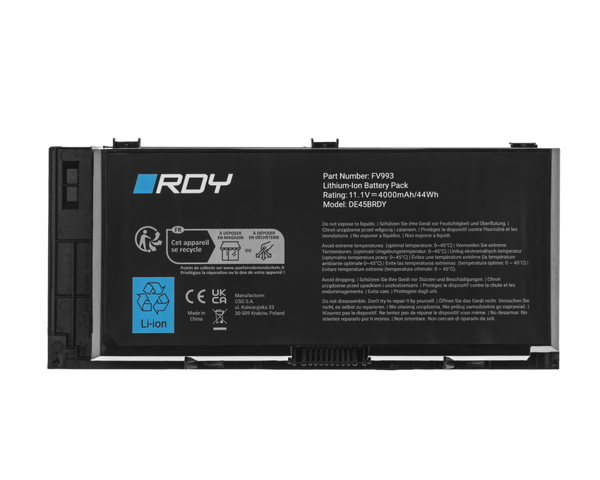 baterija RDY FV993 to Dell Precision M4600 M4700 M4800 M6600 M6700 M6800 (DE45BRDY)