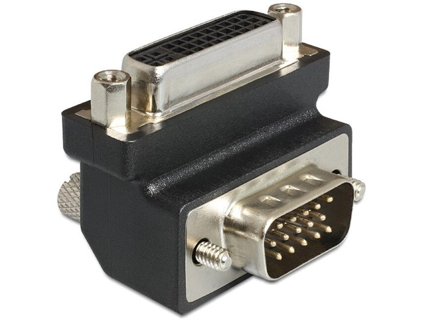 Delock adapter DVI 24+5-pinski ženski > VGA 15-pinski moški pod kotom 270°