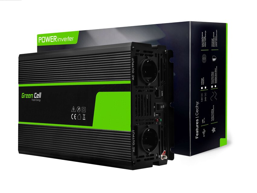 Green Cell Power Inverter 12V to 230V 1500W/3000W Pure sine wave (INV22)